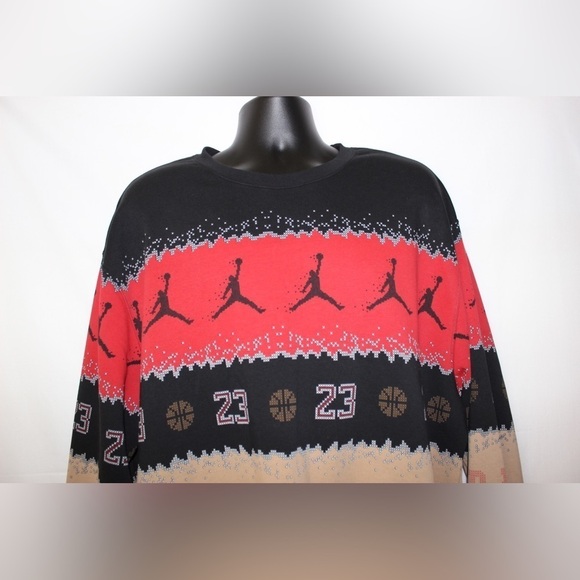 Men’s Air Jordan Basketball Holiday Fleece Crewneck Sweatshirt Size XL - Picture 2 of 12
